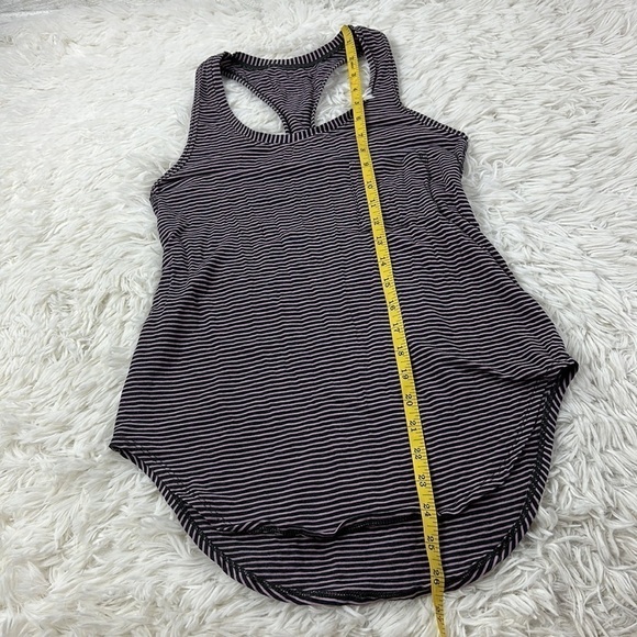 Lululemon Yogi Racerback Hyper Stripe Mauvelous Heathered Black - Picture 4 of 6